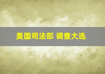 美国司法部 调查大选